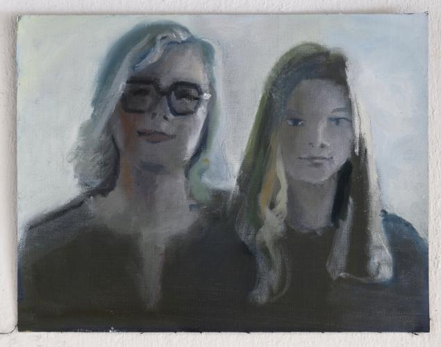 Steffi und Meike  9.5. 2020 Oel auf Acryl auf Leinen 39 × 30 cm (c) Andrea Muheim